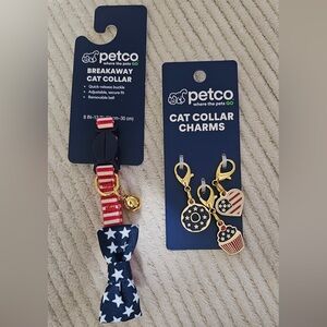 Petco Stars & Stripes Cat Collar with 3pk of Patriotic Collar Charms